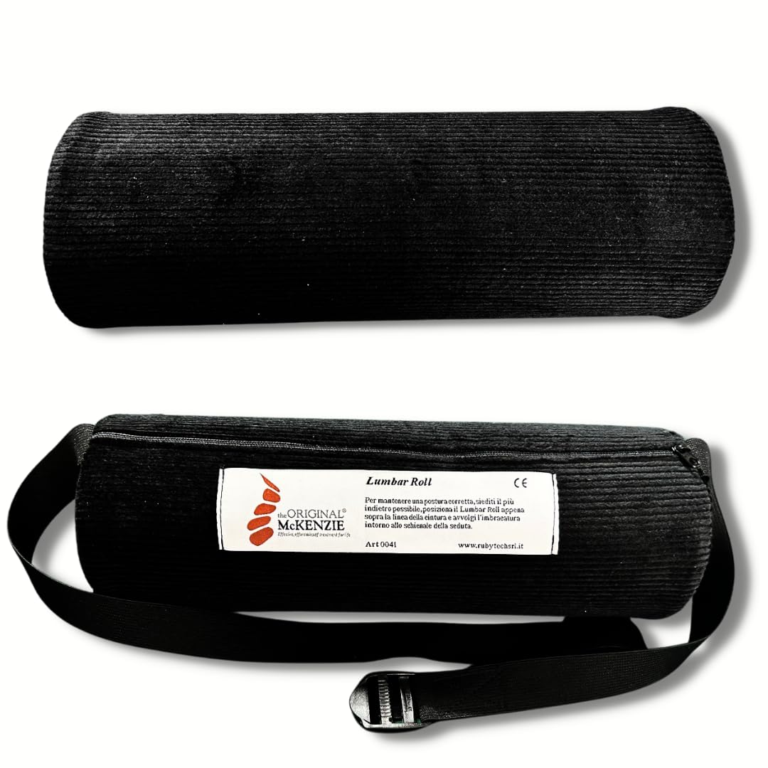 Cuscino lombare McKenzie ergonomico per sedia da ufficio, supporto per la parte bassa della schiena, rotolo lombare con fodera traspirante e lavabile, ideale per sedili di auto, viaggi, lavoro e guida