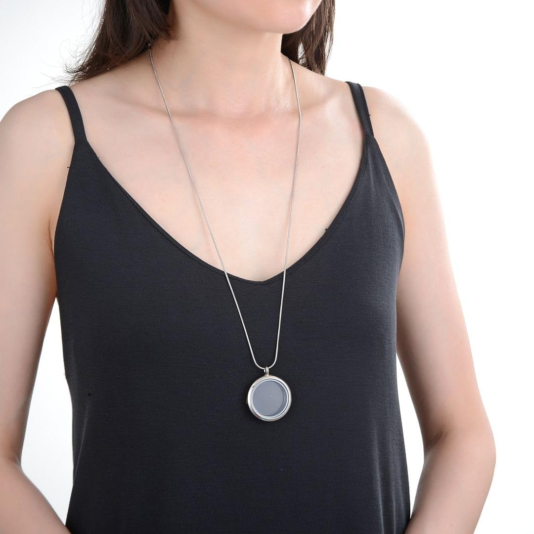 1 collana con medaglione galleggiante in acciaio inox, ideale come regalo per anniversario, compleanno, mamma, Peltro