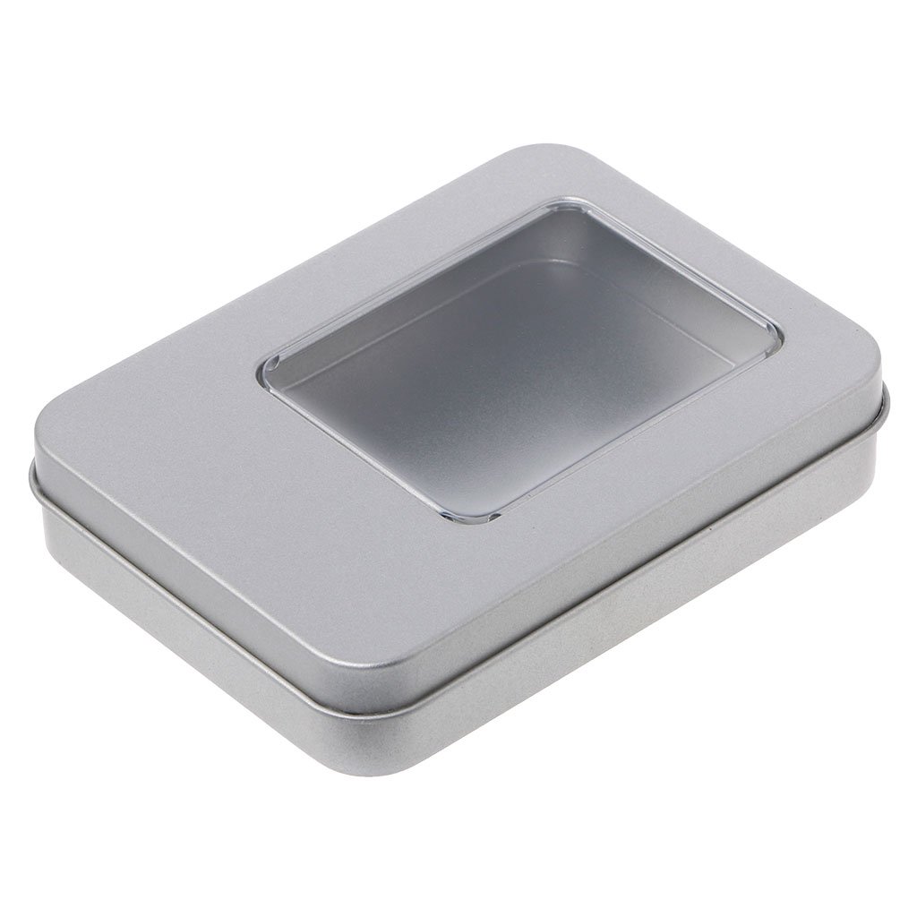 YROHGKPN Rectangular Tinplate Storage Box Tin Silver Storage Box for Case Organizer for Small Paper Note Card Craft Organization Bottle Spray Organizer Basket Rack Tank Container Airtight Glass
