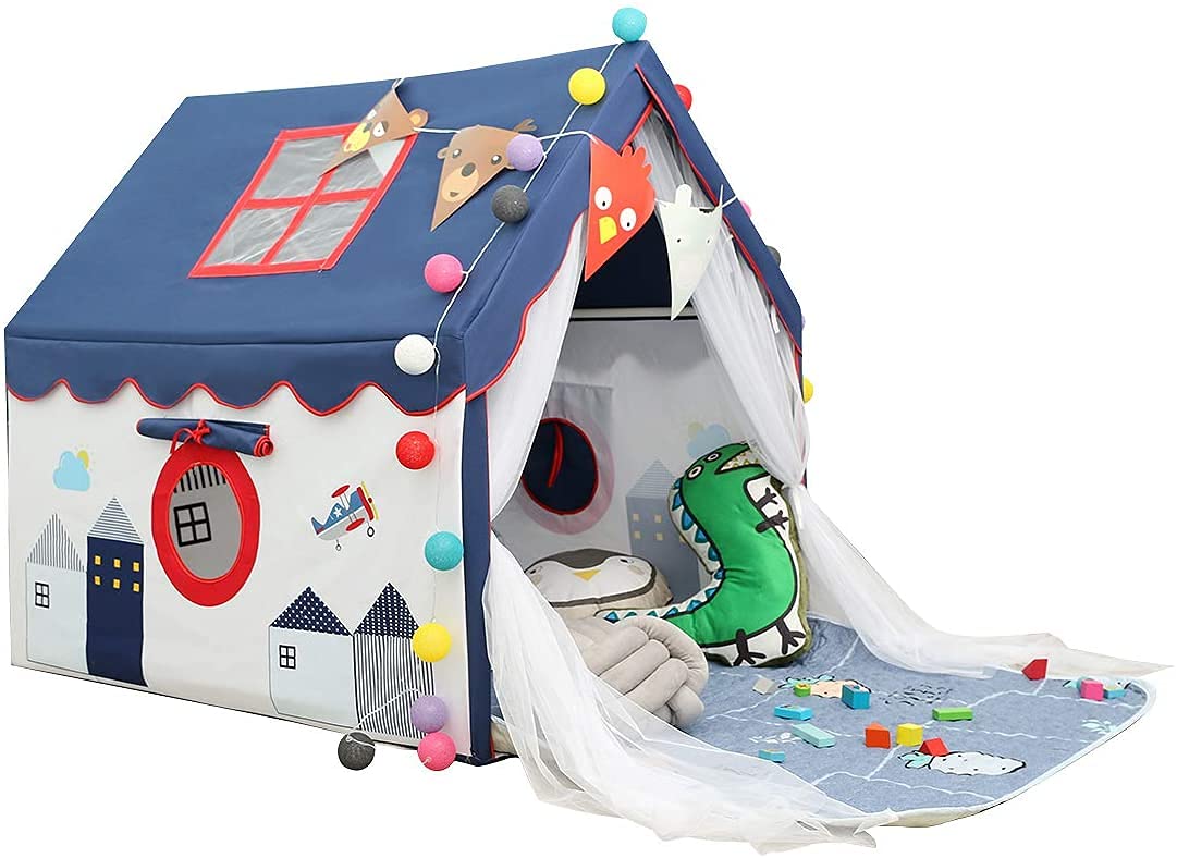 Under Secret Blue City Theme Girls and Boys Extremely Light Weight Play Tent House for Kids (Jumbo Size, 3-10 Year Old) (Blue) (B0C1YVN293) Amazon Price History, Amazon Price Tracker
