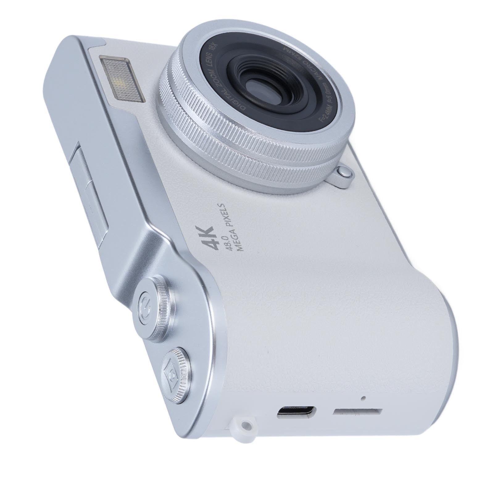 Digitalfotografie Kamera 1080p 48 MP 2,4 -Zoll -HD -Display 8X Elektronische Zoom Videokamera für Outdoor -Fotografie (White)