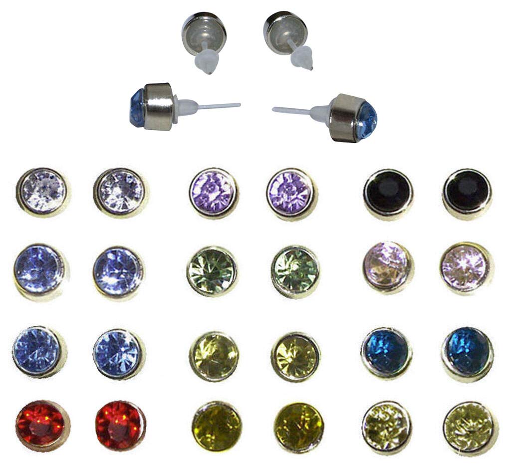 Set of Multicolor Nylon Plastic Posts Stud Hypoallergenic Earrings