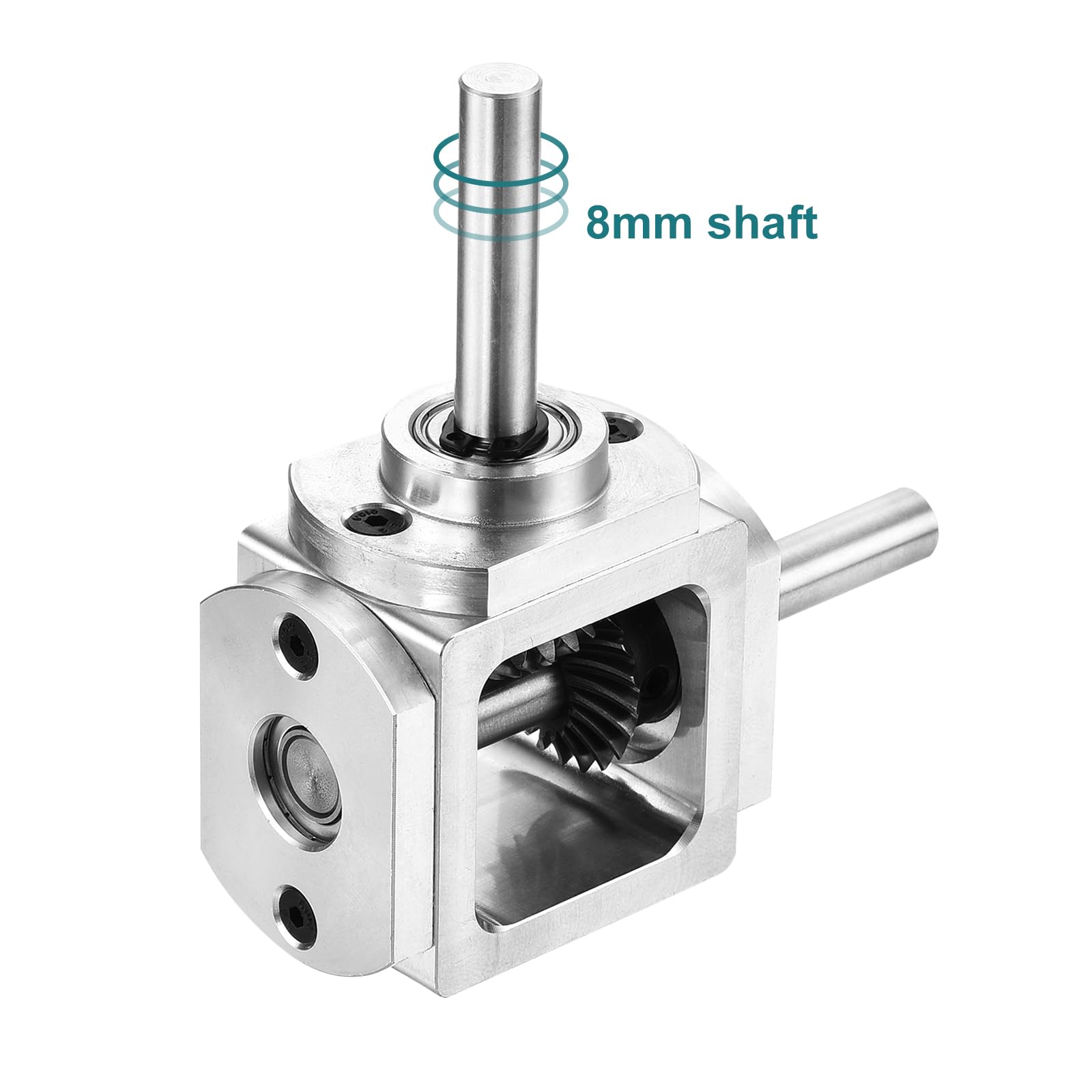 QUARKZMAN Scatola Ingranaggi 90 Gradi Angolo Retto Scatola Ingranaggi Conica 1:1 Singolo Albero Uscita 1 Modulo 20 Denti Ingranaggio Conico DIY Semplice Albero 8mm, 84x87x30mm(LxWxH)