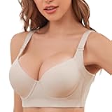 Bras for Women Push Up Bra Back Fat Smoothing Bra Comfort Lightly Padded Underwire Support T-Shirt Bras