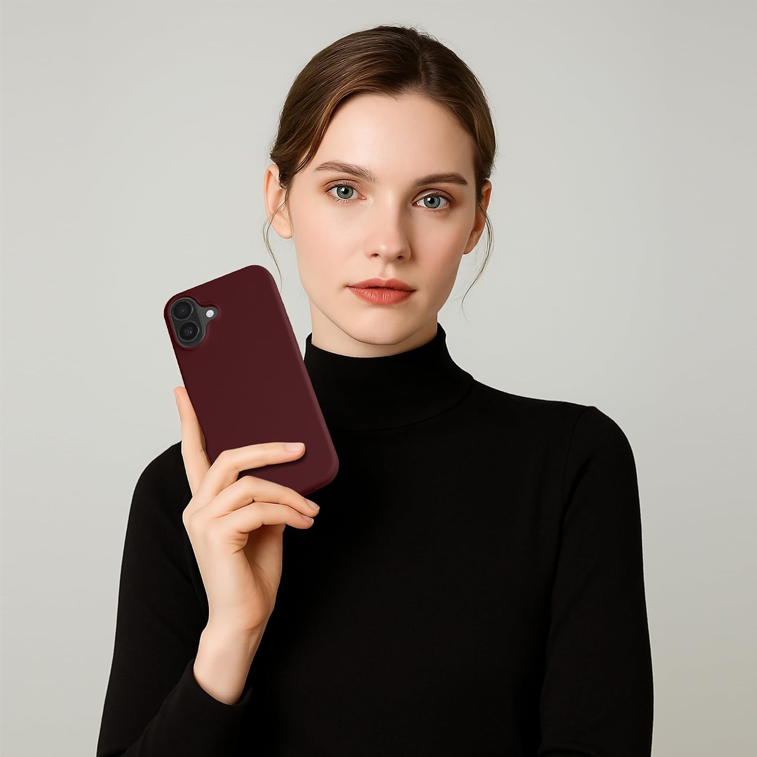 kwmobile Case Compatible with Apple iPhone 16 Case - TPU Silicone Phone Cover with Soft Finish - Bordeaux Violet image 5