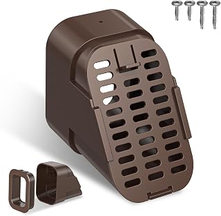 Lebenwell 3x2 & 4x3 Type B Gutter Downspout Extension: Removable Leaf Guard, Debris Filter, Splash Guard - Easy Install, Durable PVC (Brown, 1 Pack)