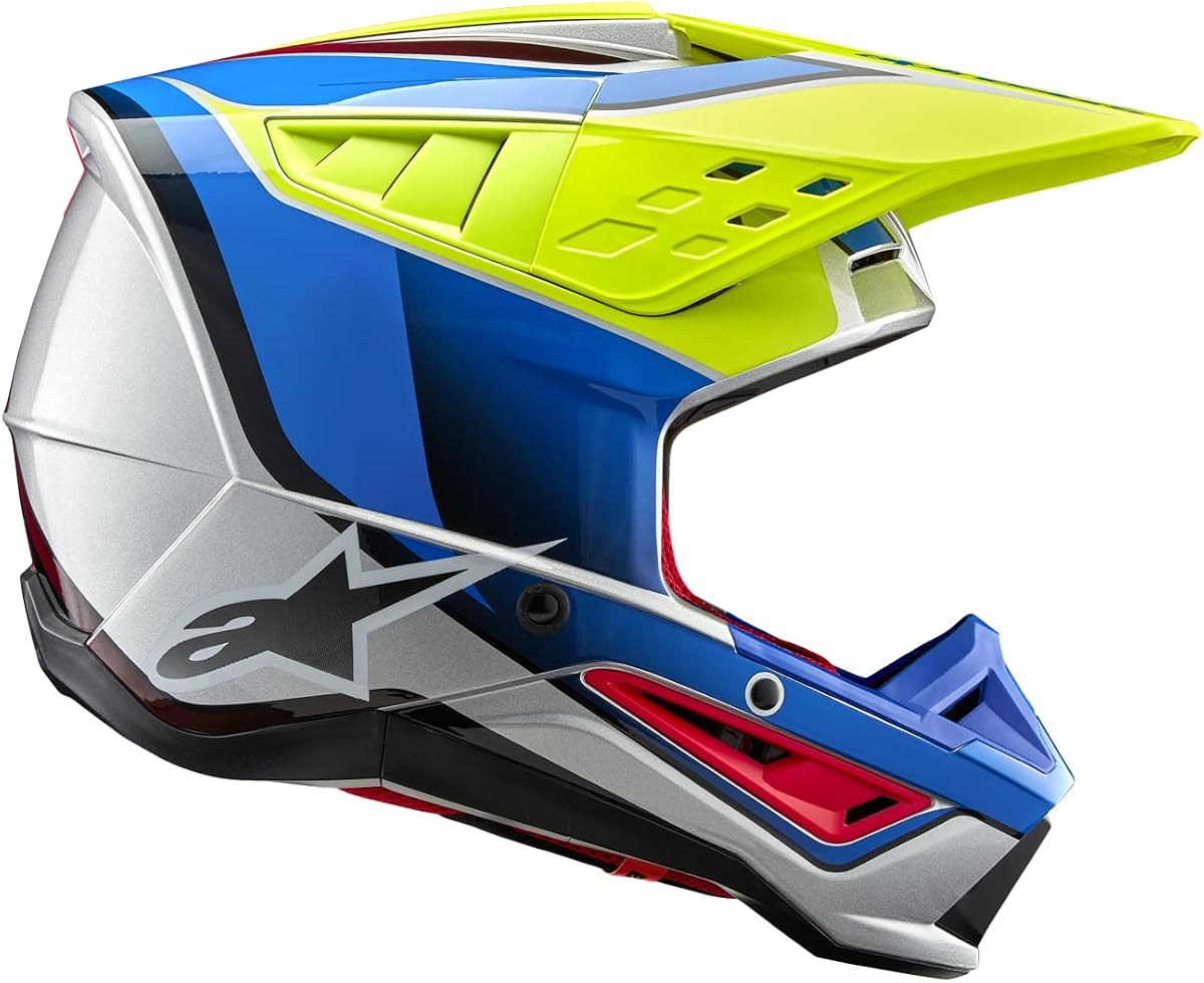 Casco de motocross Alpinestars SM5 Sail para hombre | Carcasa resistente a los impactos, eps de cinco densidades, protección contra impactos rotacionales, alivio de la clavícula, ventilación avanzada