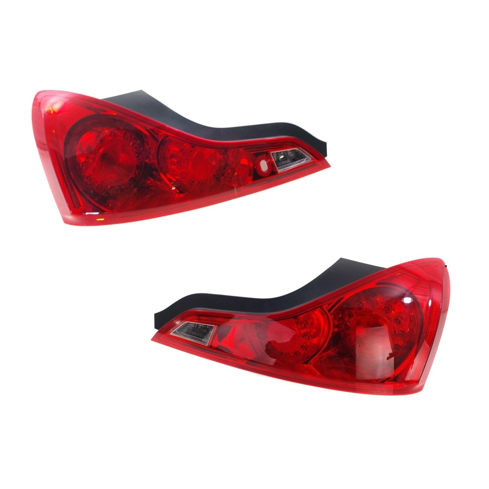LAAKYYGS Tail Light Set of 2 Driver & Passenger Side Bulb Red Lens Bulb Lamp for INFINITI for G37 2008-2013 for Q60 2014-2015