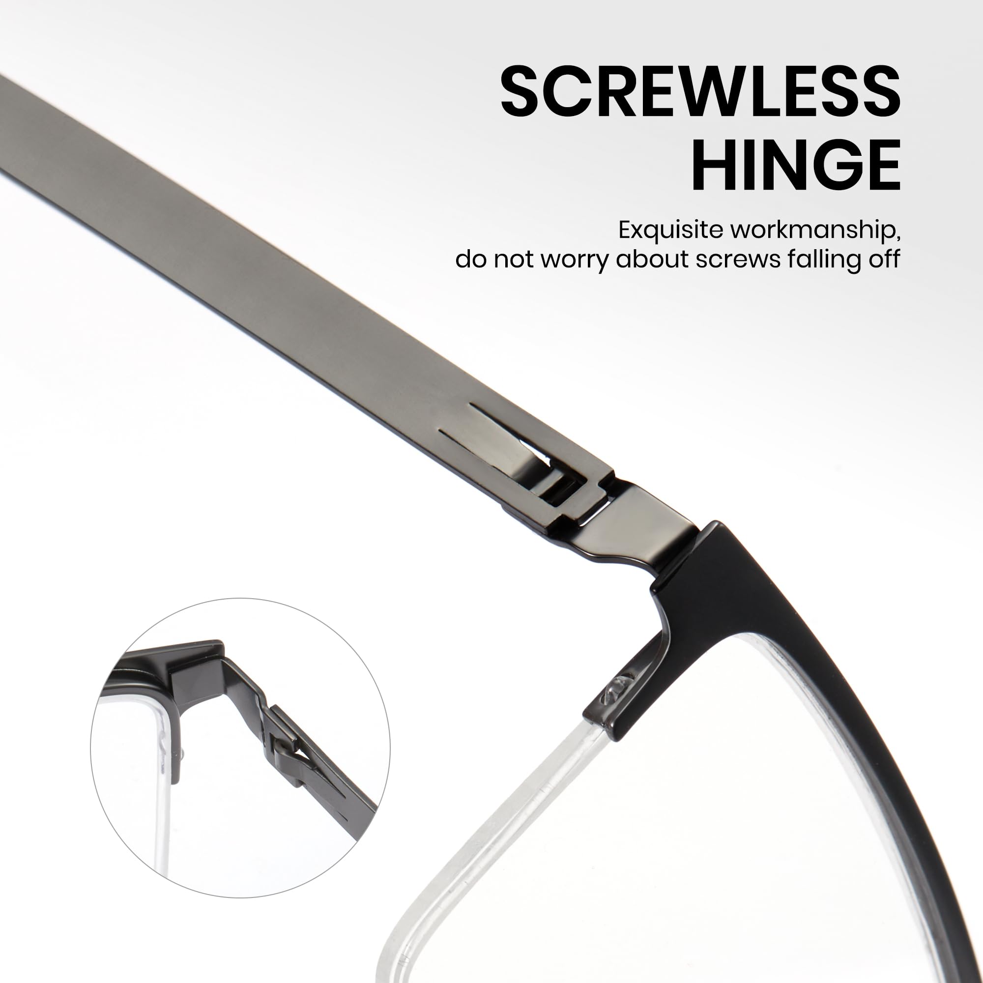 Cyxus Occhiali senza viti Uomo Donna con Senza Forza Moda Browline Telaio 8147
