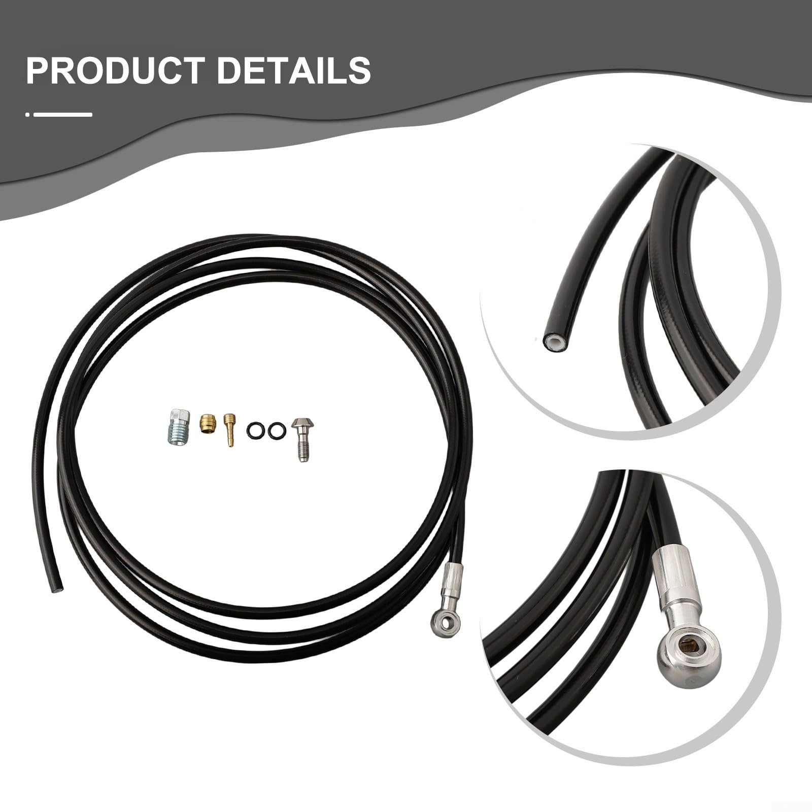 Hydraulic Disc Brake Hose Kit 200Cm Long Brake Line Replacement Set For Banjo Fitting For MT4 MT Trail Bike Components Black