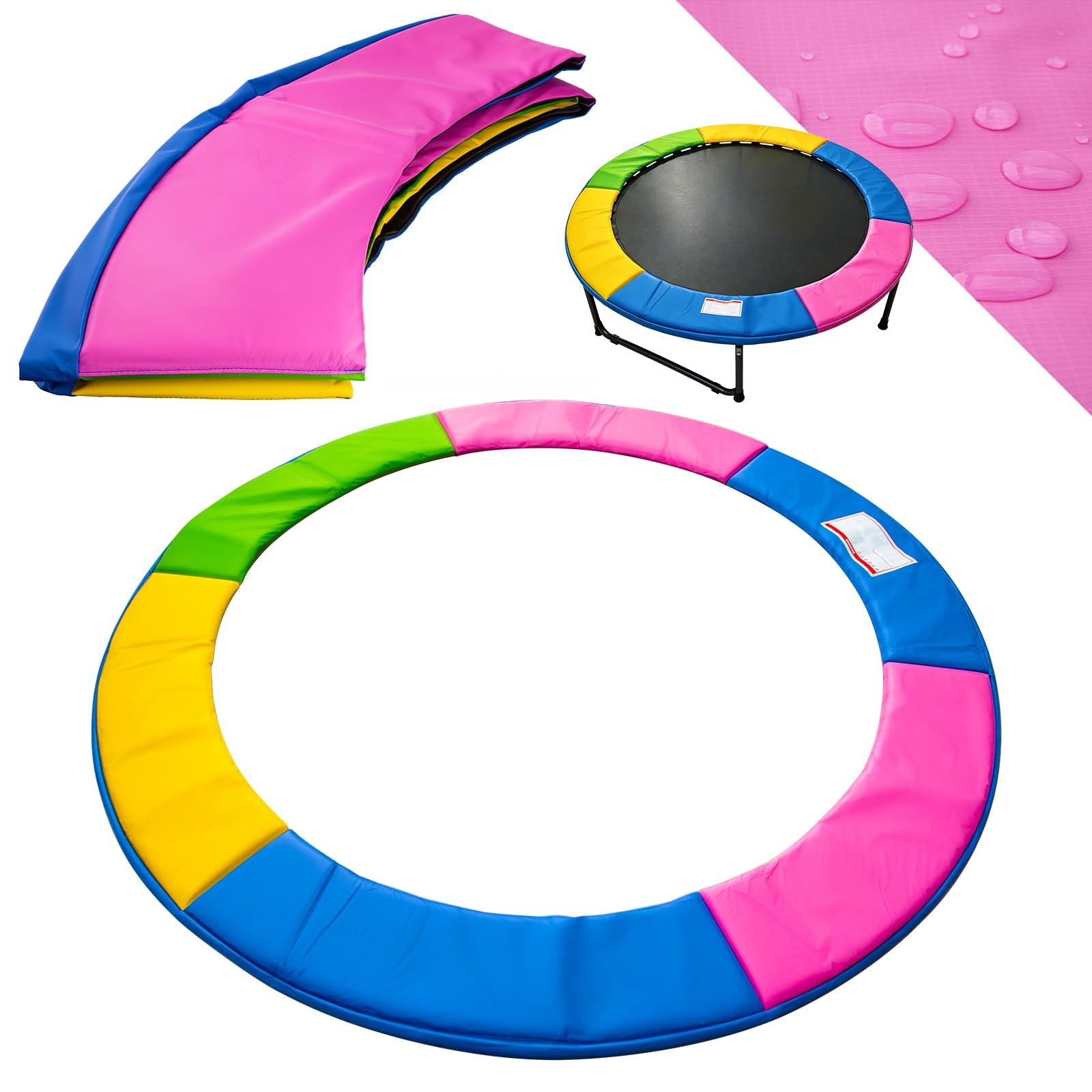 NONMON Coussin de Protection Remplacement pour Trampoline Ø 244 305 366 397 427cm, Housse de Protection des Bords Indéchirable Couverture Rembourrage, Tapis de sécurité Résistant aux UV