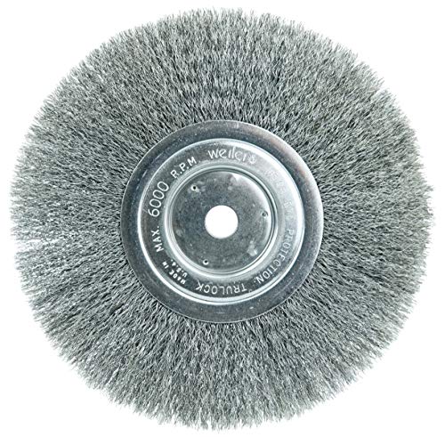 Weiler 01135 8" Narrow Face Crimped Wire Wheel, .006" Steel Fill, 5/8" Arbor Hole, Made in the USA