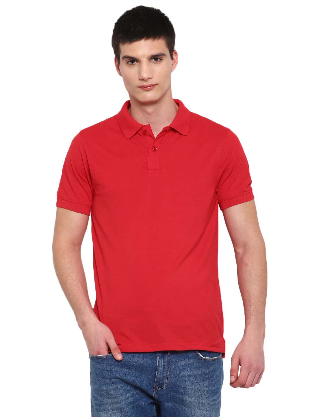 DenikloMen's Polyester Half Sleeve Regular Fit Solid Polo T-Shirt