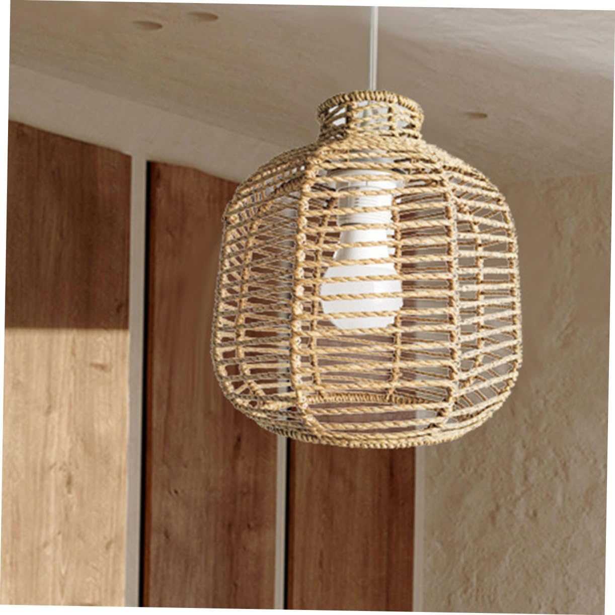 Handwoven Lampshade Rustic Ceiling Lamp Modern Farmhouse Chandelier Unique Lamp Shades for Home