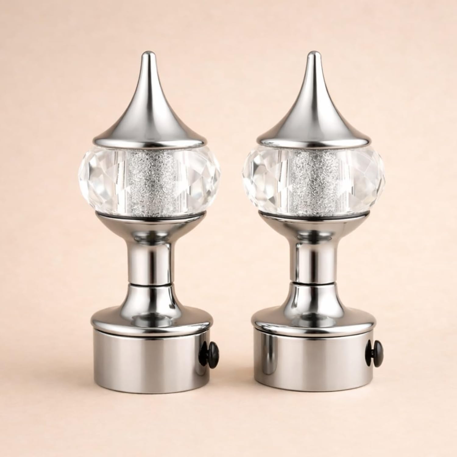 Elite Premium Chrome Silver Diamond 1 Inch Curtain Rod End Cap – Elegant Decorative Rod Finial for Window Drapes, Smooth Finish, Durable & Stylish, Perfect for Home & Office Décor 4pcs (Chrome Silver) — Amazon image 8