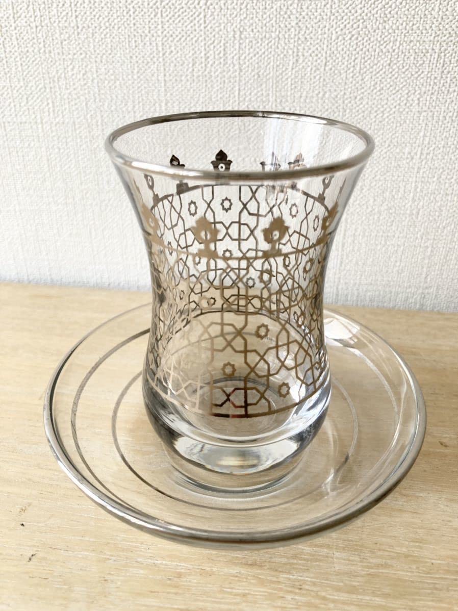 ほぼ新品　Sale トルコチャイグラスセット トルコ チャイグラス＆ソーサー 新品6客セット | green label