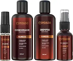 Kit Shampoo Condicionador Óleo Hidratante Colônia Masculino Barba Refrescante Amadeirado Condado (Floresta (Amadeirado))