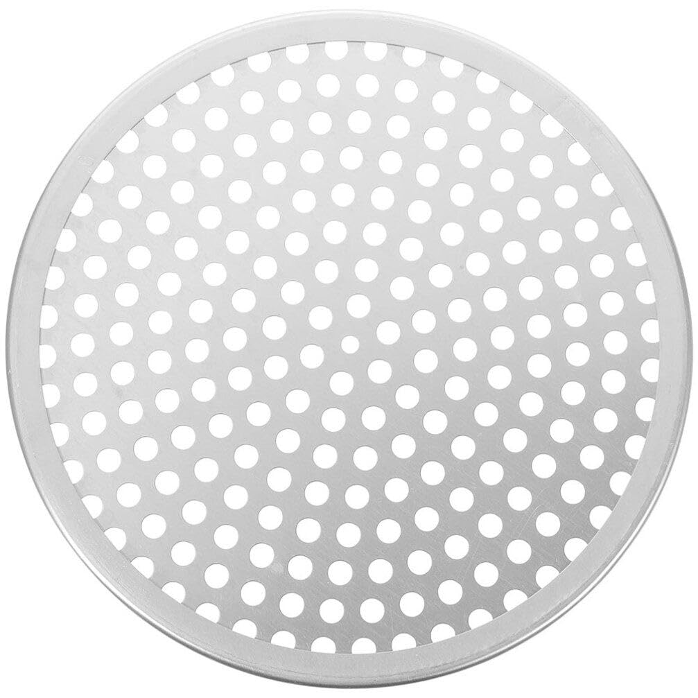 BESTonZON Aluminum Alloy Pizza Pan Round Perforated Mesh Pizza Baking Plate Easy to Clean Present for Friends