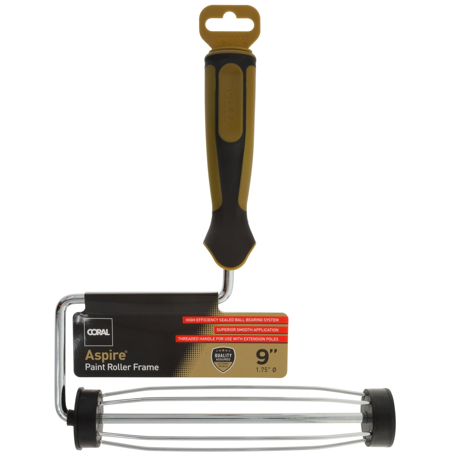 Coral Brown Aspire Paint Roller Frame Low Friction Cage Design 9 Inch 1.75" Dia