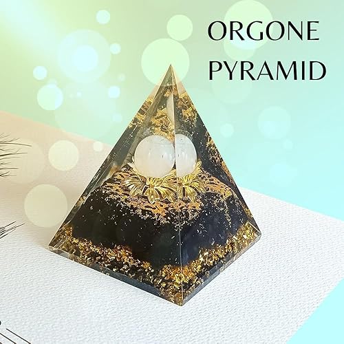 Miniatura 3 de Pirámide de cristal de orgón, lapislázuli natural, pirámide de cristales curativos para protección de chakras, pirámide de constelación única para