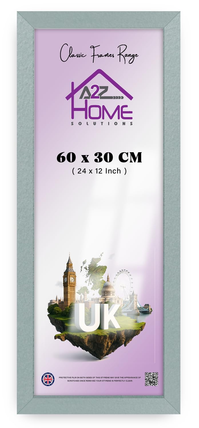 A2Z Home Solutions® Large Wall Picture Frame Stunning Look Quality Backing Landscape & Portrait Display Photo Frame For Wall Poster Canvas Painting Certificate Art Gallery (30x60 cm, Silver)