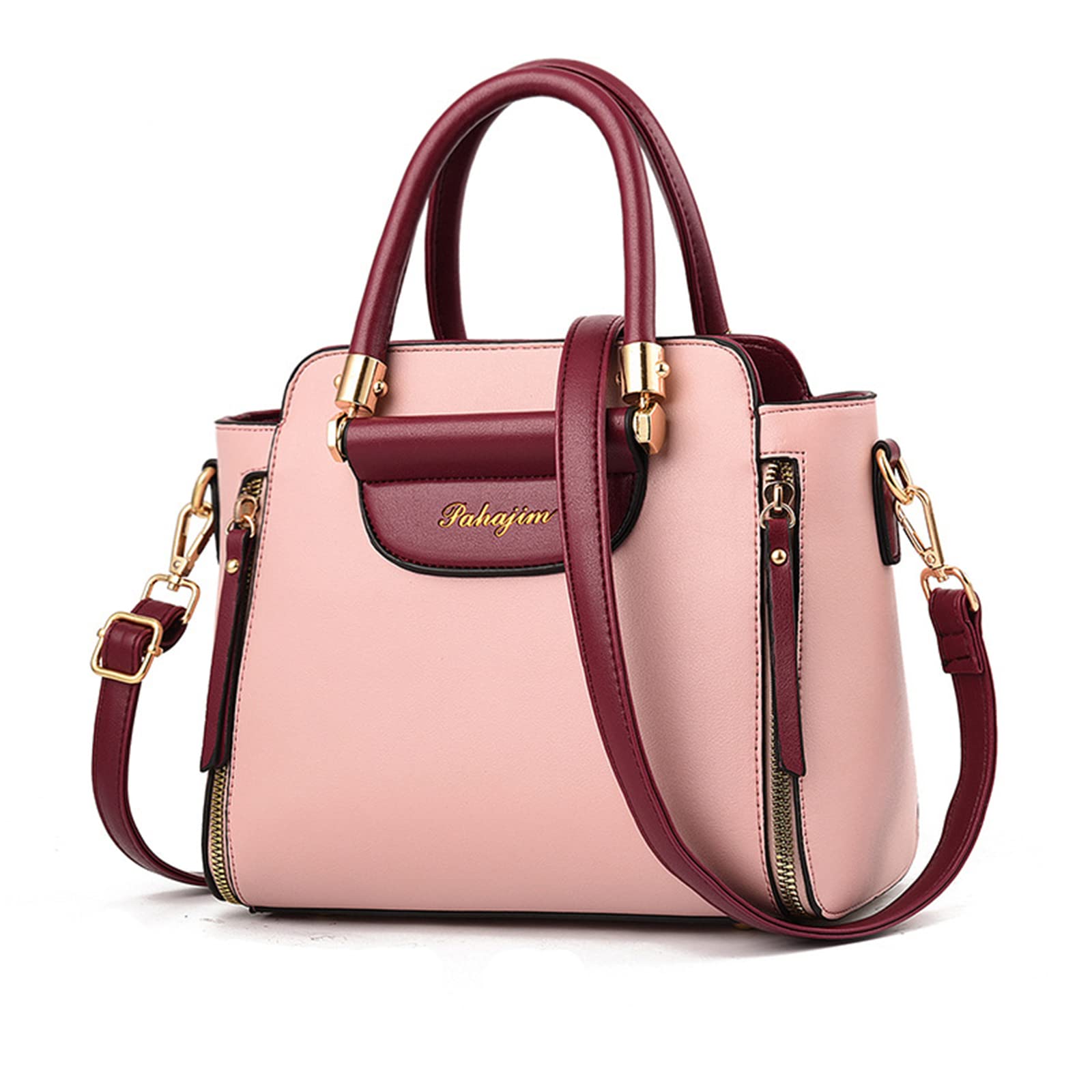 NICOLE & DORIS Bolso de Las Señoras Pequeño Bolso de Mano Diseñador Bolso Bandolera Mujer Bolso Hombro Cuero PU Bolsa de Mensajero Bolso con asa Superior Rosa