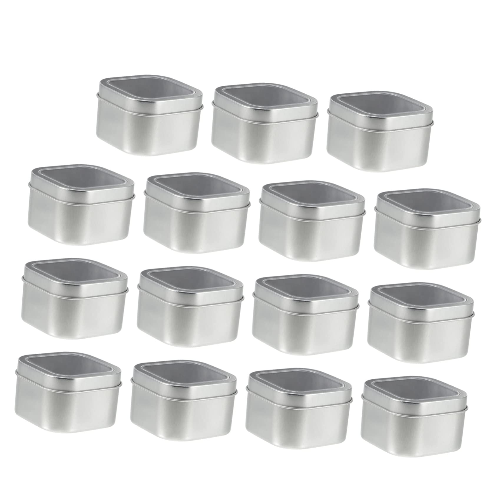 Barattoli per La Fabbricazione di Candele Lattine Quadrate in Metallo con Coperchio Lattine per La Conservazione da 8 Once per Candele Barattoli