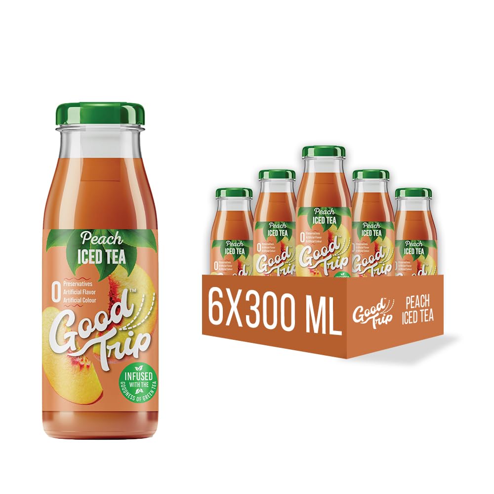 Good Trip Ice Tea (Pack of 6-300ml each) | Freshly Brewed Drink | Hydration for Summers | Black & Green Ice Tea | Ready to Drink Iced Tea (Peach) (B0C8B1CWRZ) Amazon Price History, Amazon Price Tracker