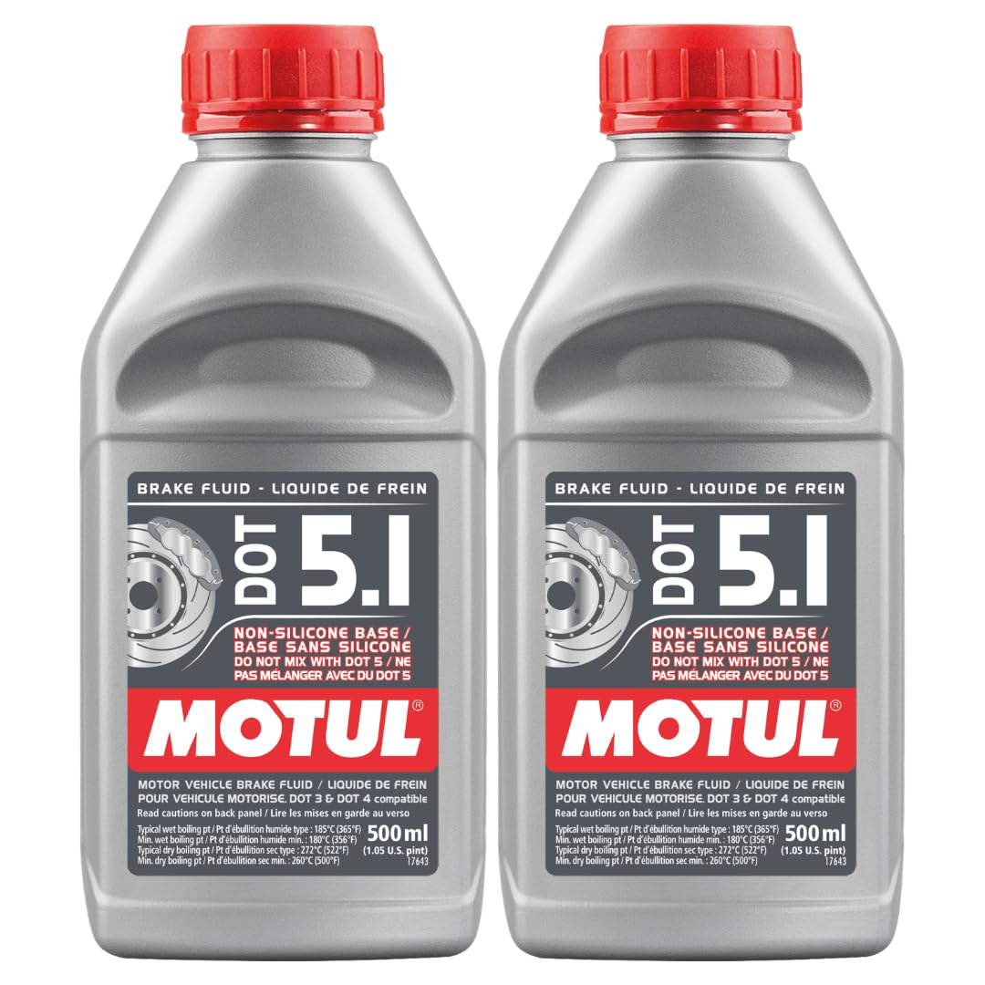 (2 Pack) 100951 100% Synthetic Brake Dot 5.1 Brake Fluid 1/2 Liter or 500 ml