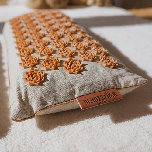 Miniatura 10 de Juego de alfombrillas de acupresión de primera calidad, aptas para principiantes, hechas de lino, alivio del dolor de cuello y espalda, con almohada