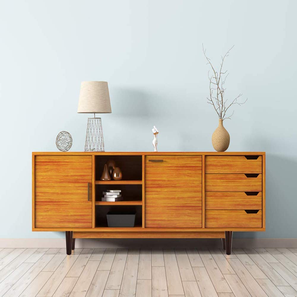 CHEWYNP 4 Piezas de Patas de Muebles, Patas de sofá, reemplazo de Patas de Silla de Color Nogal de Mediados de Siglo de Madera con Placas de Montaje de Patas y Protectores de Fieltro para