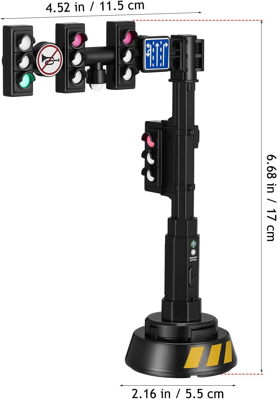 Toddmomy Interactive Traffic Light Toy Model for Kids | Realistic traffic signal light for sand table, dollhouse & landscape decoration