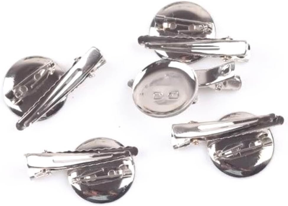Small Silver Tone Brooch Hair Pin Clip Accessories Finding (20 Pieces) from Cosmetic Counter