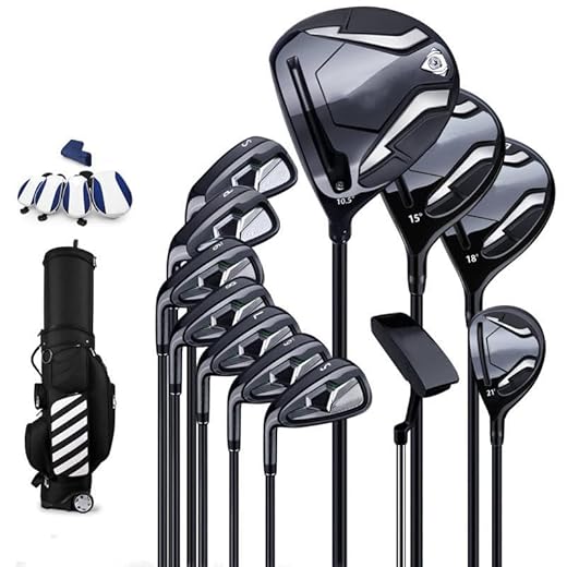 Left Handed Golf Club Set with Adjustable Angle Driver, High Rebound, Easy Ball Control, Includes Bag and Putter for Enhanced Golfing Experience