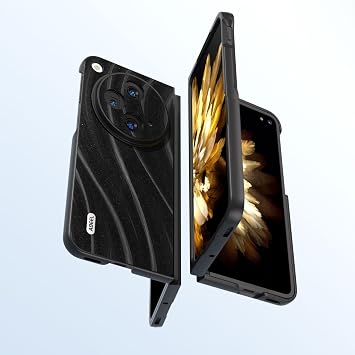 Leather Case For Oppo Find N3 For OnePlus Open Back, Shockproof Non-Slip Slim Thin Phone Cover Protective Fold(Black)