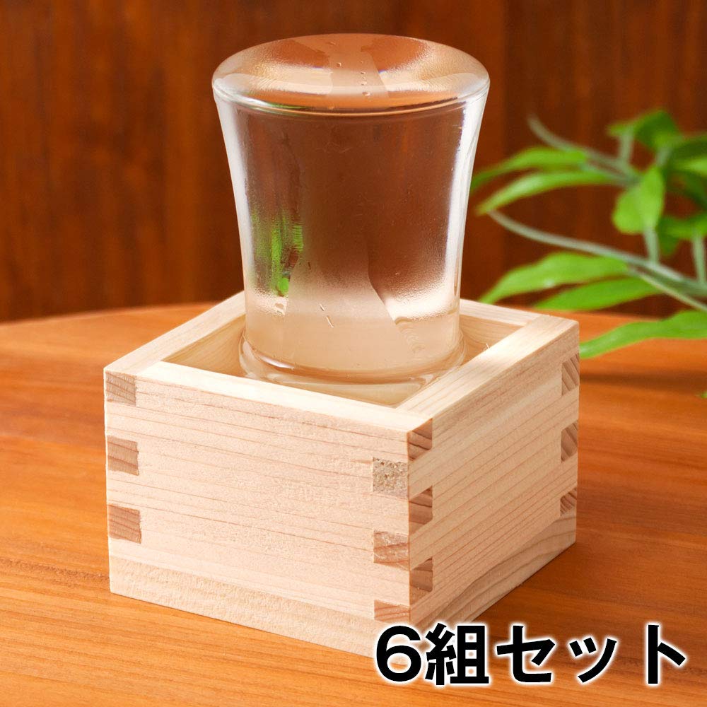 枡 日本酒 枡酒 Amazon.co.jp: 店舗様向け日本酒『枡酒』140ml6組セット冷酒グラス