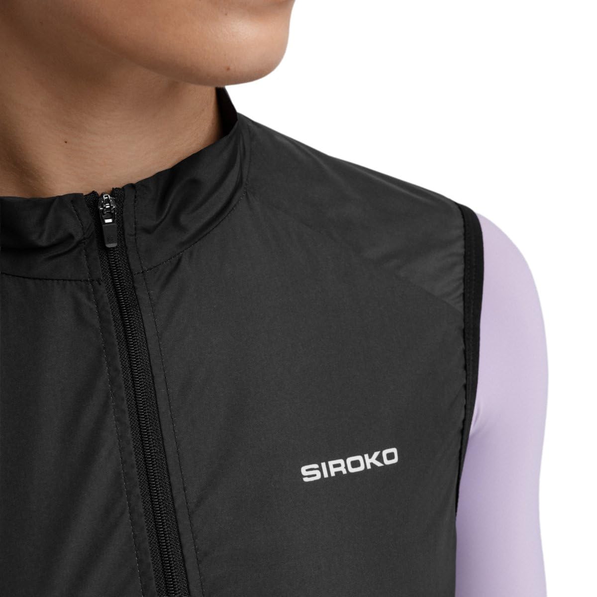 SIROKO - Chaleco Cortavientos de Ciclismo para Mujer V1-W Blaast - L - Negro