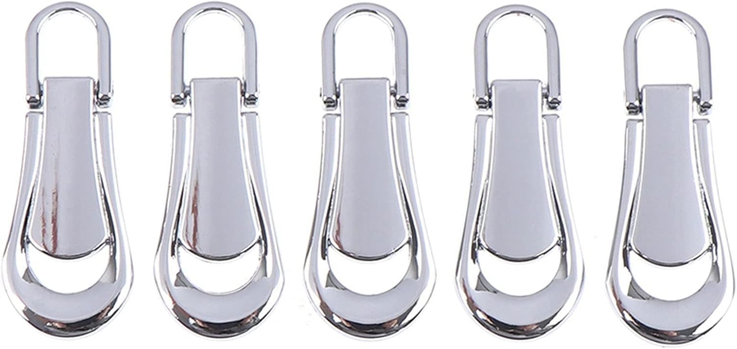 Zipper Pull, 3# 5# 5PCS Metal Zipper Head Detachable Repair Kits DIY Craft Quilting Clothing Supplies(SV5)