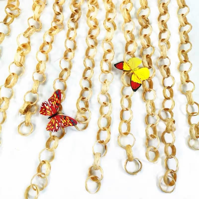 78.75 inch Long Bamboo Chain, Natural Material, Bamboo Woven Bamboo Ring Decoration 1 Piece - Image 3