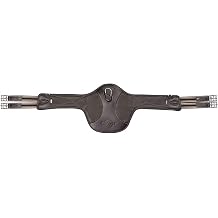LeMieux Arika Contoured Long Stud Girth - Soft Supple Leather - Shaped Around Elbows - Elasticated Ends - Carabiner Clip