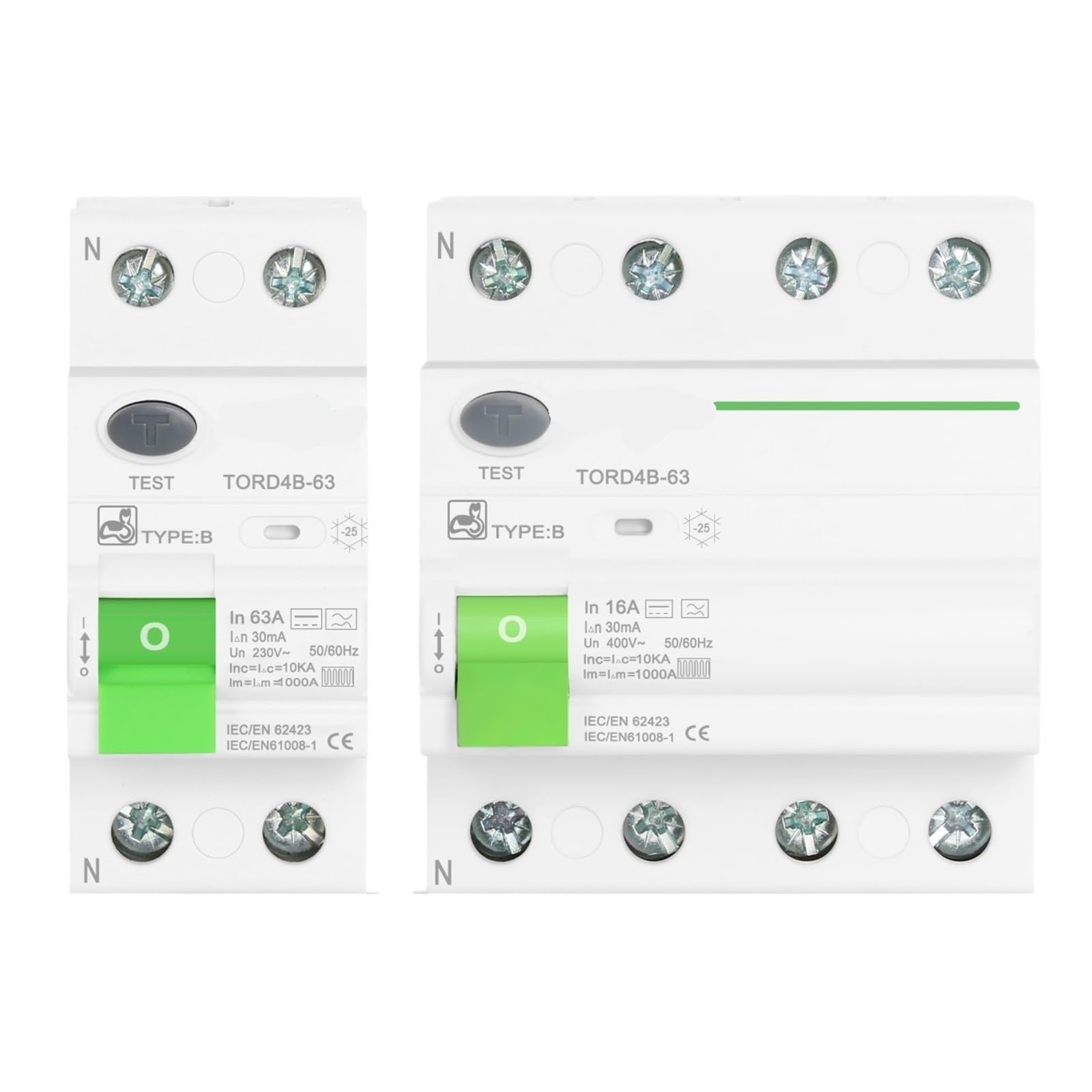 Interruptor diferencial tipo B 40A de 4 polos para proteger la carga del coche eléctrico EVSE 4