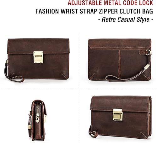 Vista 8 de Funda de piel de grano superior para hombre y mujer, múltiples bolsillos/ranuras, RFID de gran capacidad para tarjetas, cheques, dinero, pasaporte