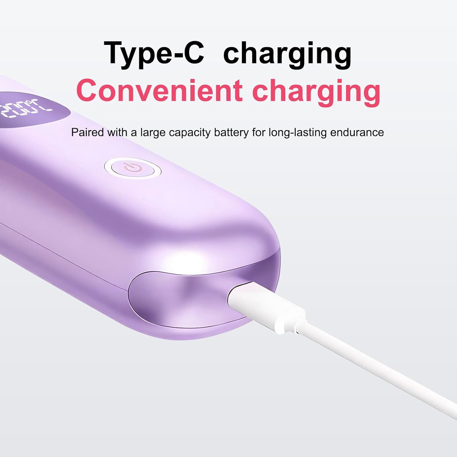 Go Brush Pro Portable Cordless Hair Straightener Brush for Travel, Fast Heating Straightening Comb with LCD Display & °F/°C Switch, Rechargeable Anti-Frizz Styling Tool for Smooth Shiny Hair (Purple)