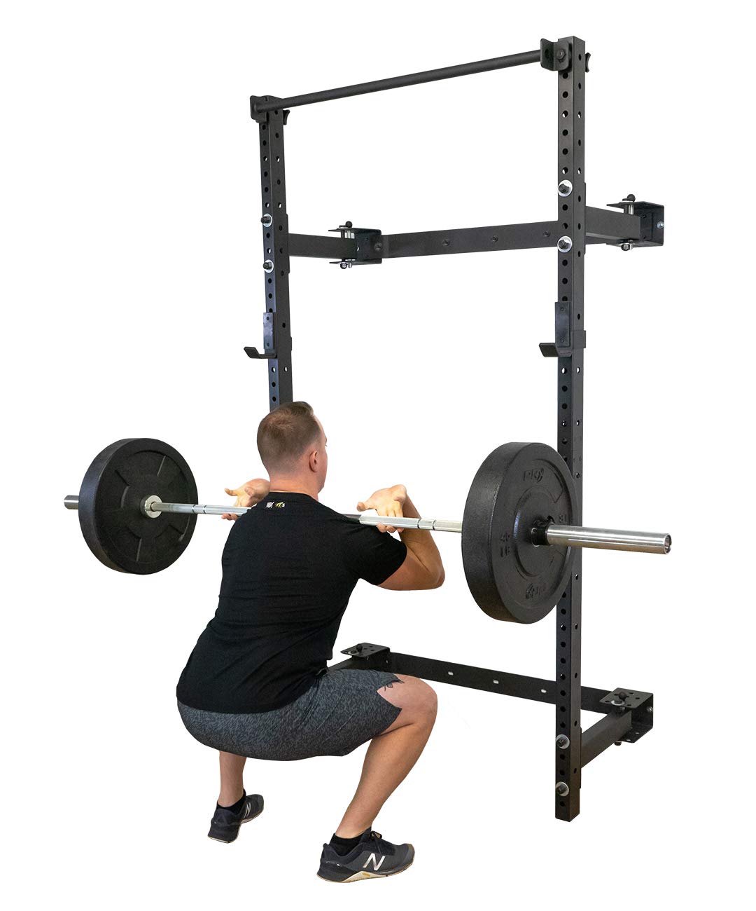 PRx Performance Murphy Rack Fold in Squat Rack, Wall Mounted Folding Power Stand, Weight Lifting