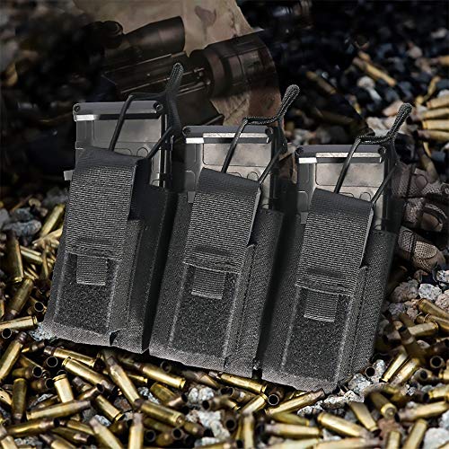 Amazefun Molle Mag Pouch, Triple Open-Top Pistol Magazine Pouch, 1000D Nylon Pistol Mag Pouch, Magazine Holder #TOP5