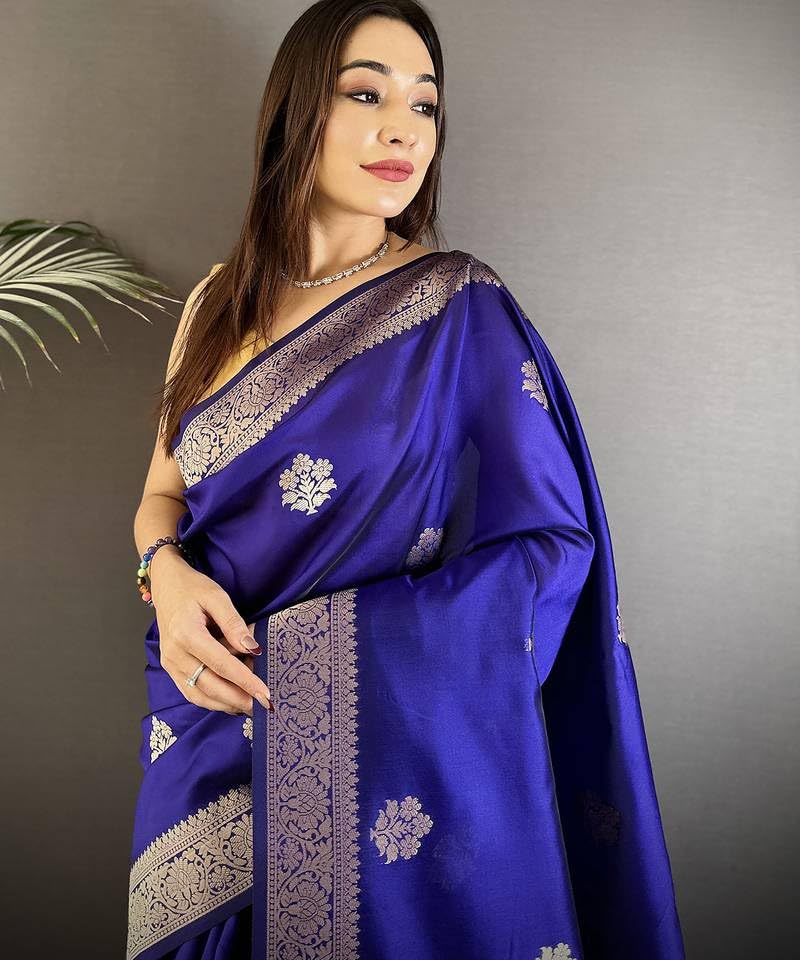 SGF11 Women's Kanjivaram Pure Soft Silk Saree With Unstitched Blouse Piece product image 2