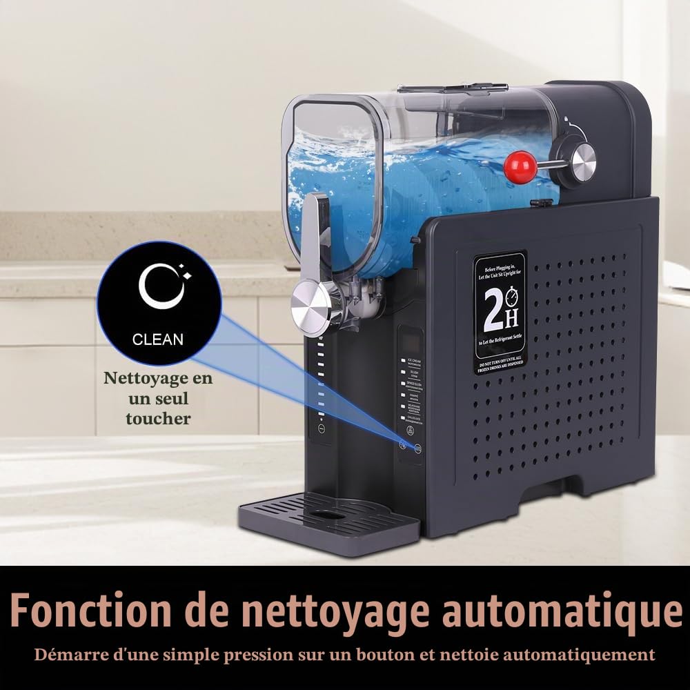 Machine à boissons glacées 1.6 L, granités machine à desserts glacés, refroidissement rapide par compresseur,6 programmes,cocktails glacés,frappés,margaritas,milkshakes et jus glacés