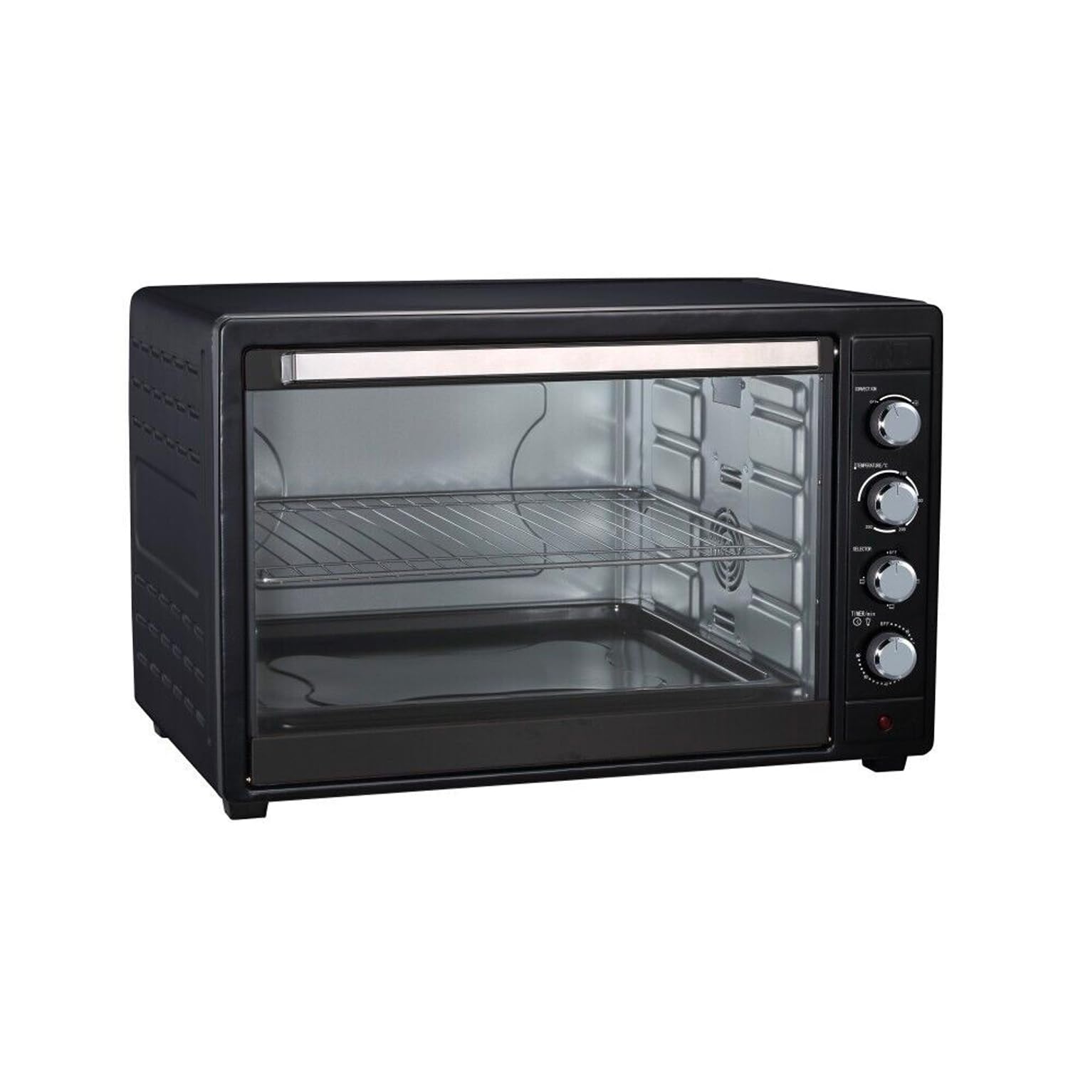 Forno Elettrico Ventilato con Griglia e Teglia - Fornetto Elettrico con Termostato Regolabile, 64x47.8x42.1cm, 80L, 2800W, Nero