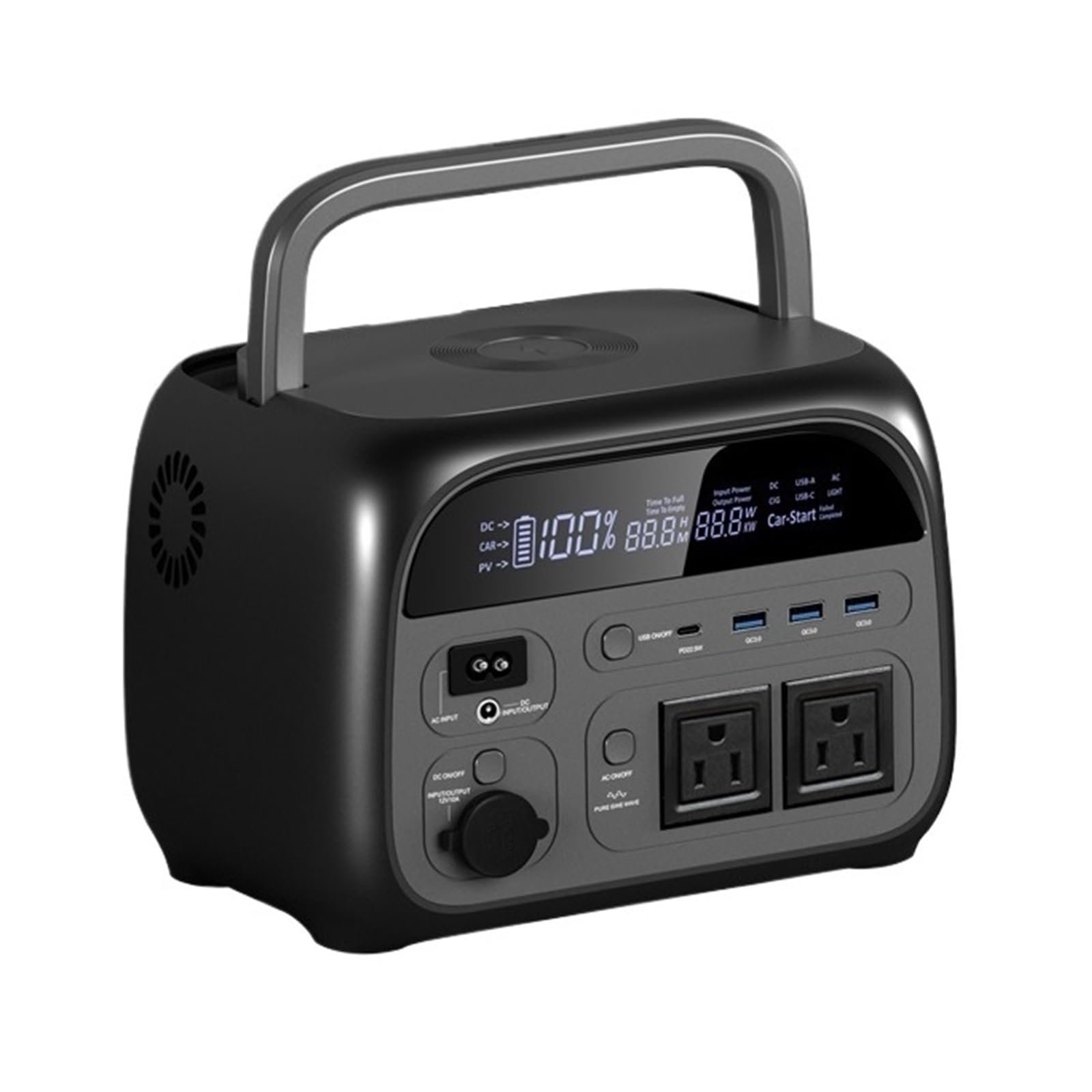AP400 – Centrale Électrique Portable 500W, Batterie LiFePo4 345,6 Wh, Panneau Solaire 100W 200W, Station De Recharge AC, Équipement Camping LéGer Et Portable(AP400 500W)