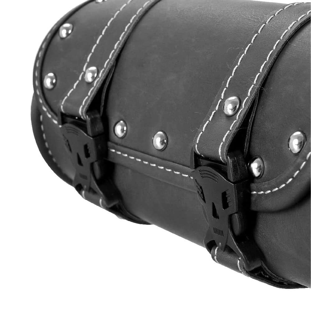 Sacocie Moto Guidon En Cuir PU Étanche - Pochette Outils, Rangement Bouteille D'Eau, Style Rétro - 7